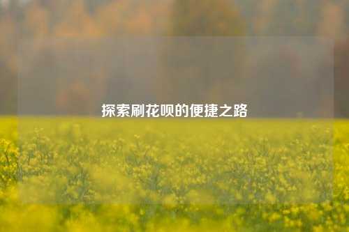 探索刷花呗的便捷之路