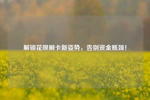 解锁花呗刷卡新姿势，告别资金瓶颈！