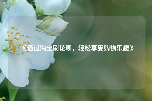 《通过淘宝刷花呗，轻松享受购物乐趣》