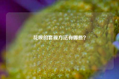 花呗的套现方法有哪些？